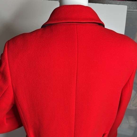 Sonia Bogner Sz 10 Red Virgin Wool Double Breasted Coat - Picture 6 of 12